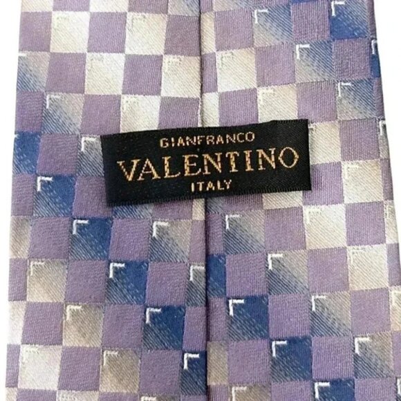 Gianfranco Valentino Silk Tie Purple Print - Picture 4 of 6